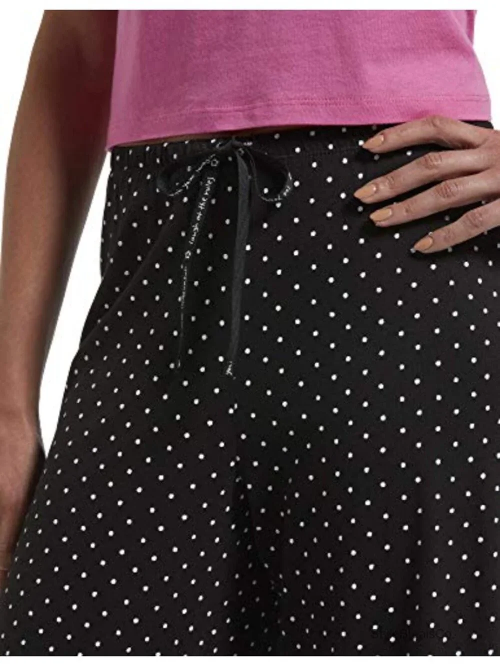 Women's Printed Knit Long Pajama Sleep Pant with Drawstring